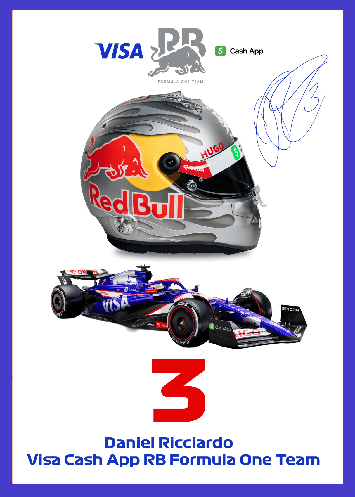 Daniel Ricciardo Sebastian Vettel 2011 Signed limited-edition F1 helmet prints – A3 satin finish artworks